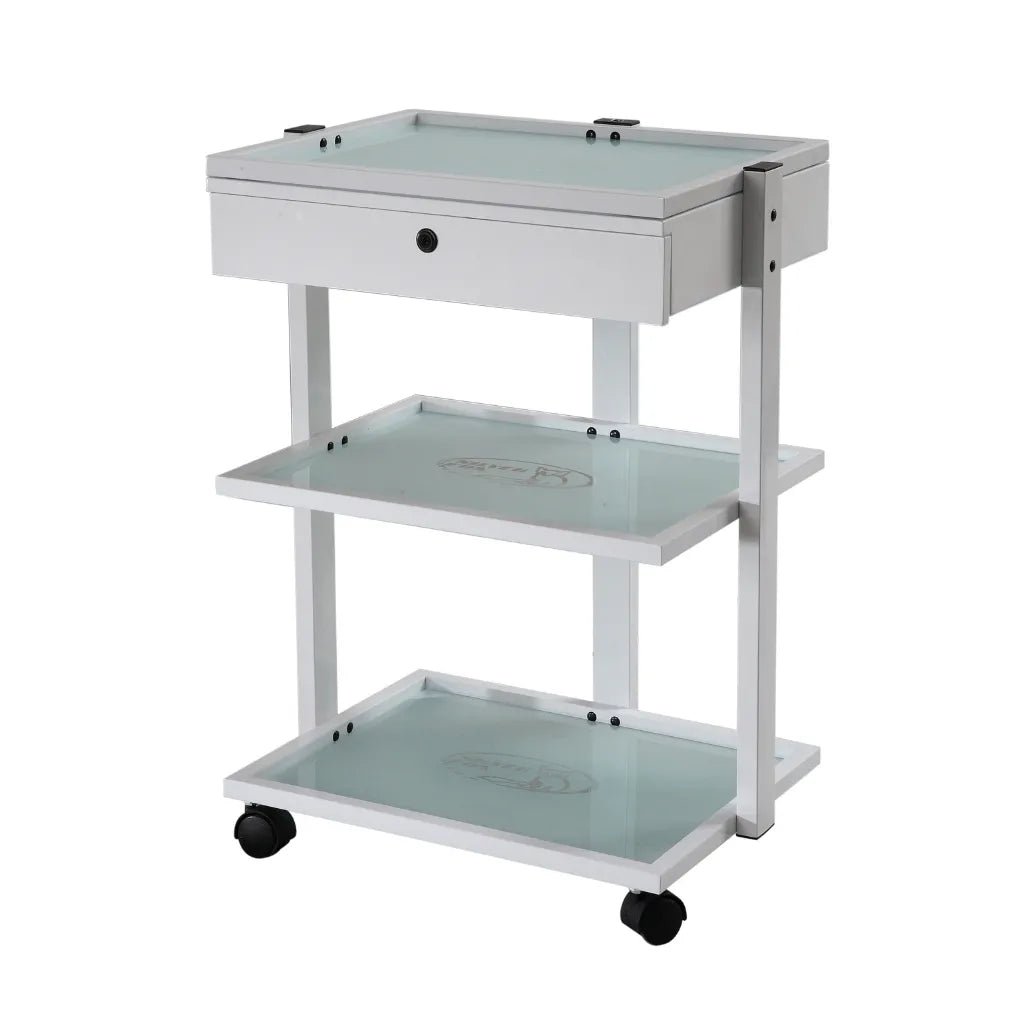 Silver Fox 3 Shelf Esthetician Cart with locking drawer (1040A) - Image 7