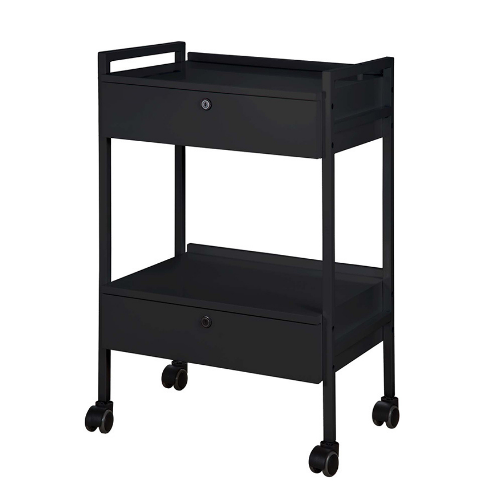 2 Shelf Med Spa Esthetician Cart with 2 Locking Drawers (1019) - Image 6