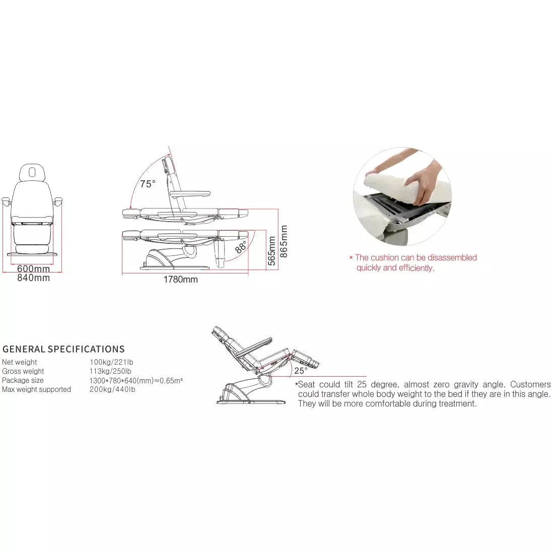 Apex Med Spa Chair & Exam Table (2271B) - Image 13