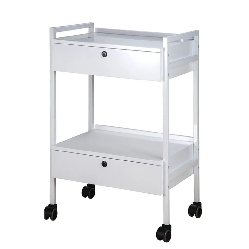 2 Shelf Med Spa Esthetician Cart with 2 Locking Drawers (1019) - Image 8