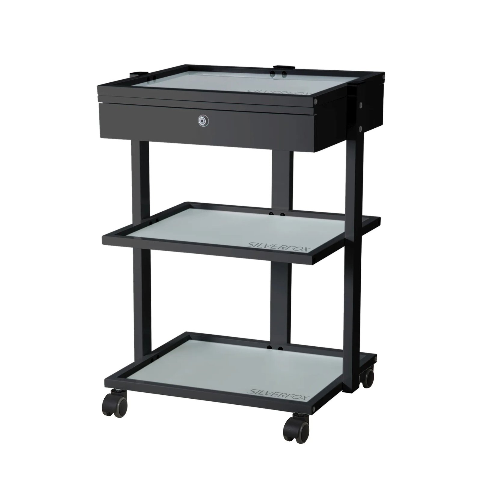 Silver Fox 3 Shelf Esthetician Cart with locking drawer (1040A) - Image 5