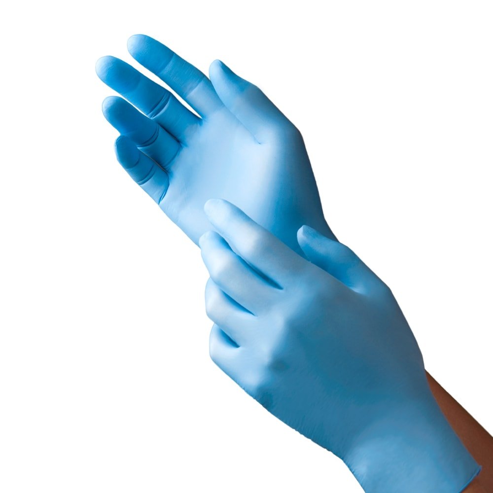 Medical Exam Gloves Blue Nitrile - Image 2