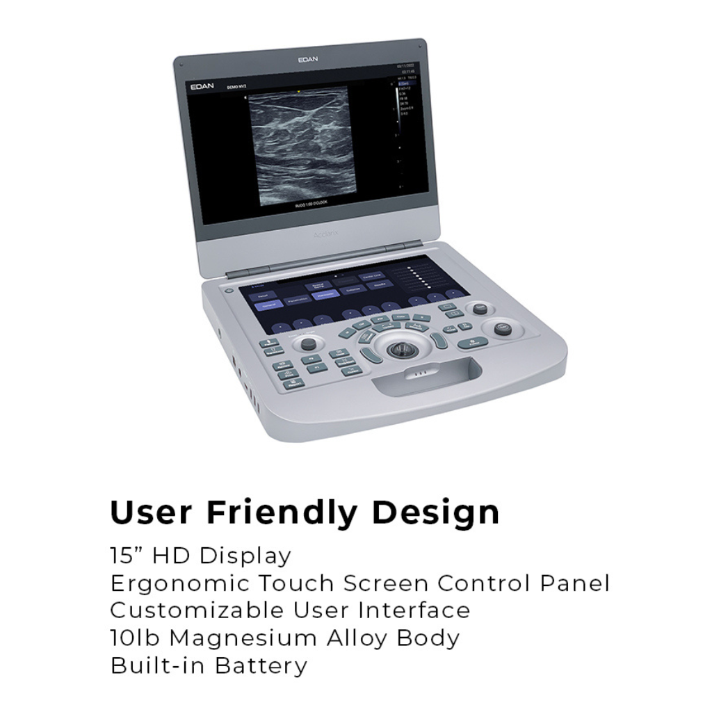 Edan Acclarix AX2 Compact Color Doppler Ultrasound System - Image 2