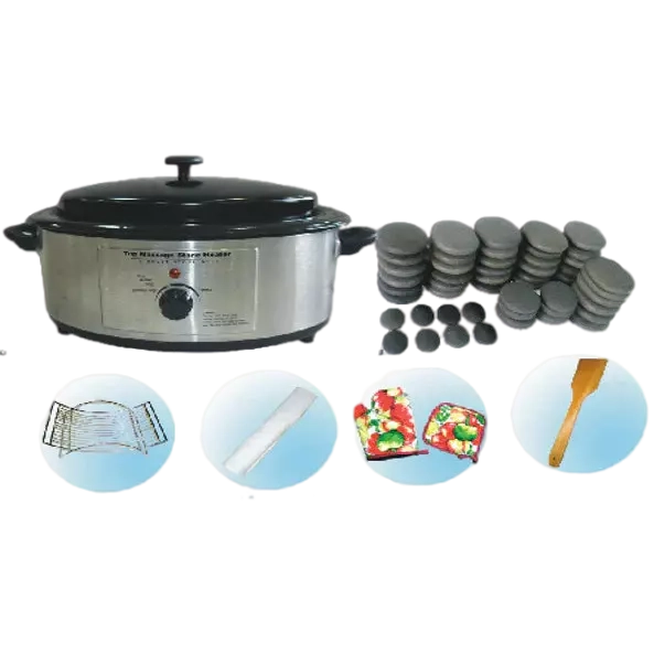 Hot Stone Warmer 6 Quart and 50 Piece Stone Set