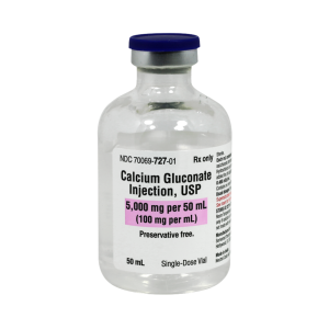 Calcium Gluconate Injection, USP 100 mg/mL, 50 mL Single-Dose Vial (70069-0727-25)
