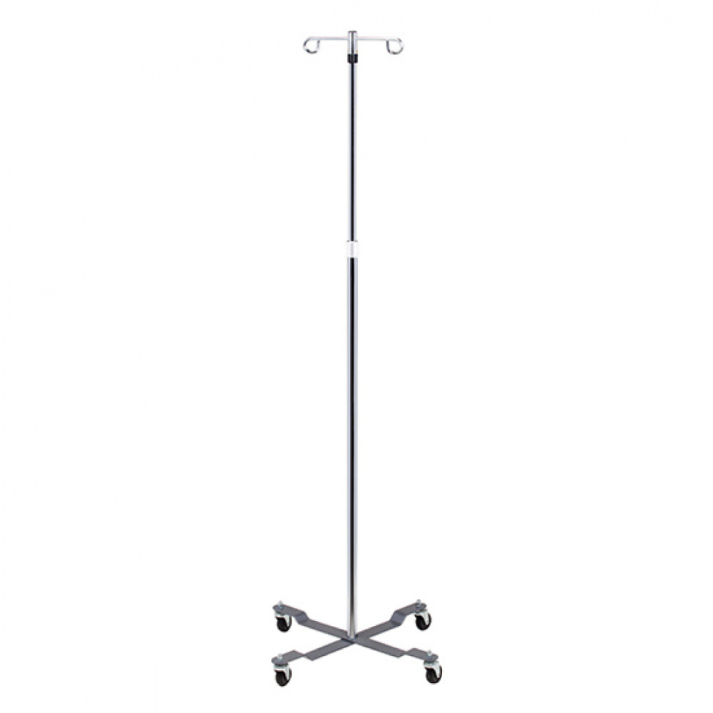 Clinton Industries Economy 4-Leg, 2-Hook IV Pole (IV-40)