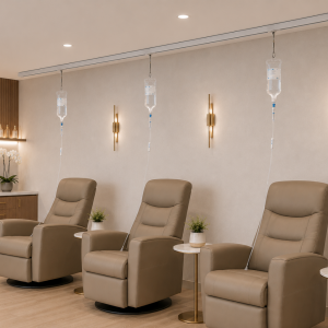 Ceiling-Mounted IV Pole Tracks For IV Therapy Businesses