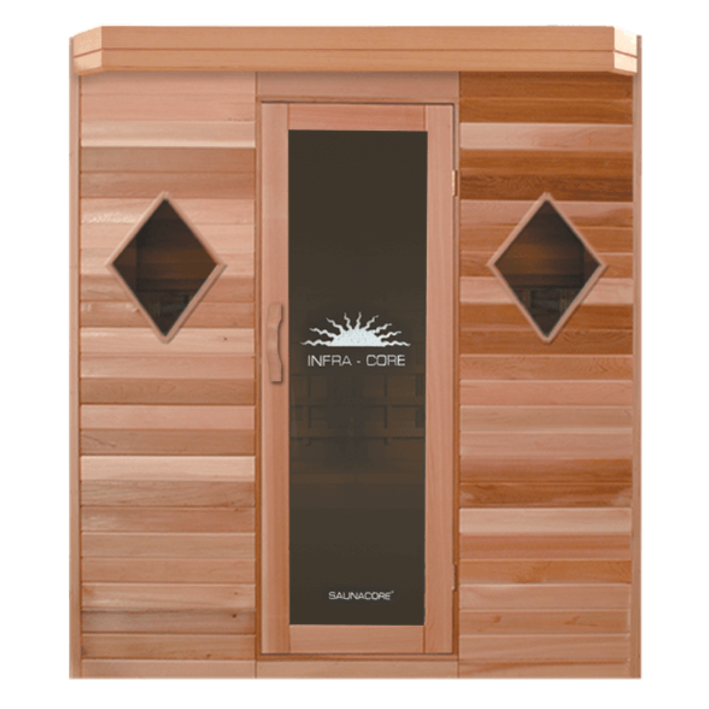 Saunacore Infra-Core Premium Dual Series Diamond Windows & Cedar Front