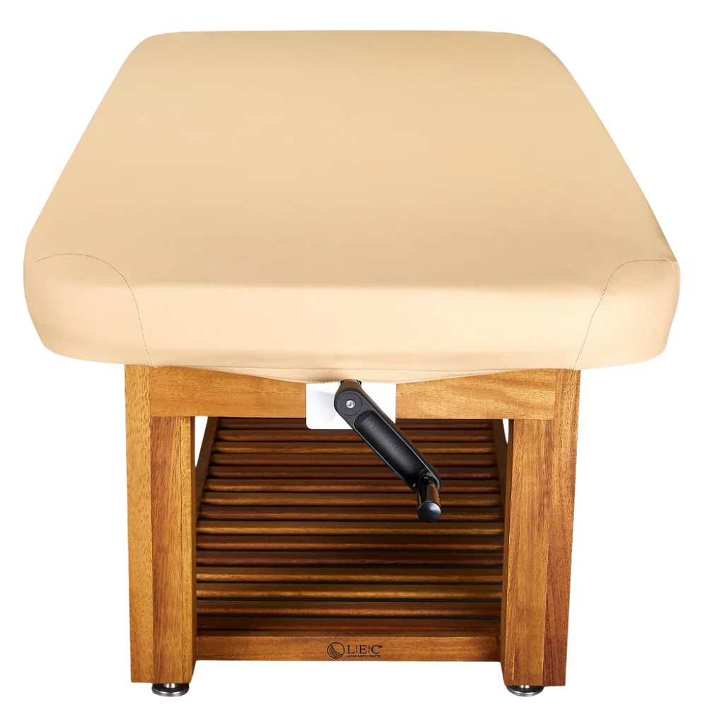 LEC Napa La Mer Spa and Salon Table with Teak Base - Image 5