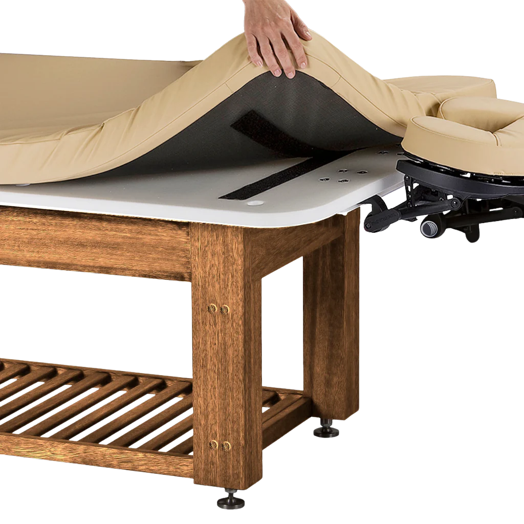 LEC Napa La Mer Spa and Salon Table with Teak Base - Image 6