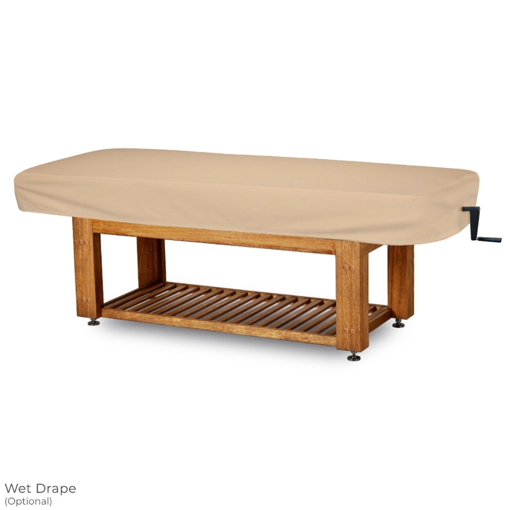 LEC Napa La Mer Spa and Salon Table with Teak Base - Image 7