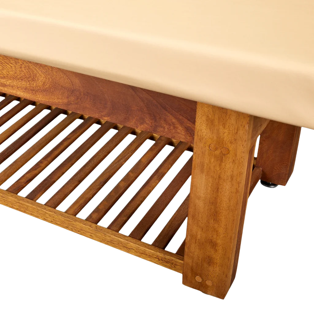 LEC Napa La Mer Spa and Salon Table with Teak Base - Image 4