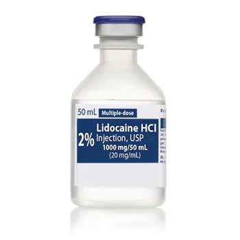 Lidocaine (Xylocaine) 2%, 20mg/mL, 50mL