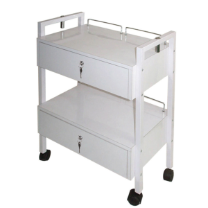 Med Spa Esthetician Cart / Trolley Metal Frame 2 Locking Drawers