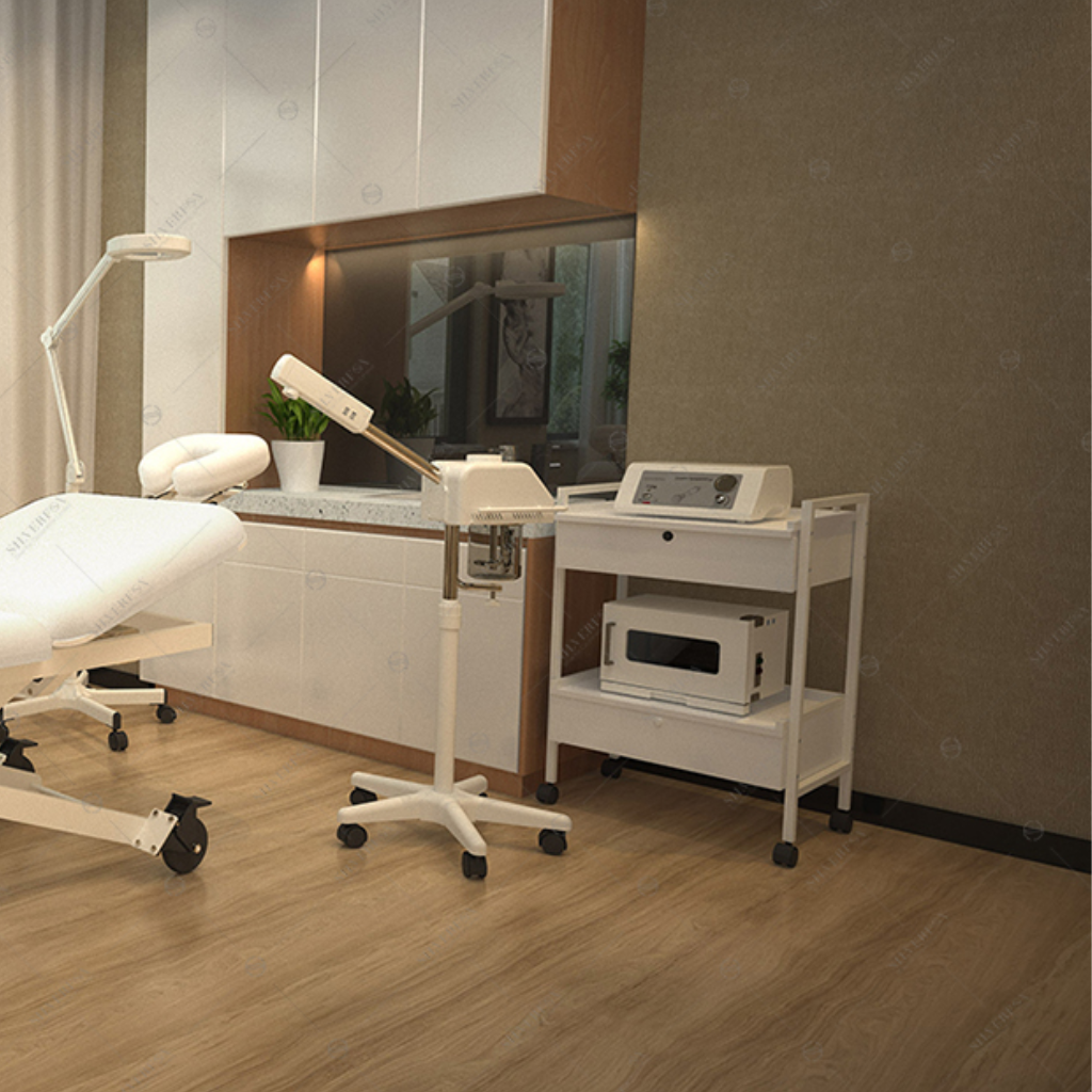 2 Shelf Med Spa Esthetician Cart with 2 Locking Drawers (1019) - Image 7