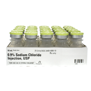 Sodium Chloride, Preservative Free 0.9%, Single Dose (10, 20, or 50 ML ) (25 EA/Tray)