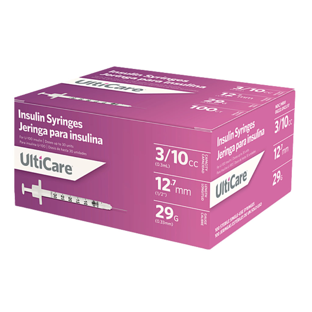 Ulticare 0.3ml Standard Insulin Syringe w/ Low Dead Space Needle