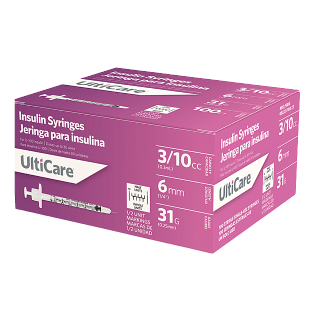 Ulticare 0.3ml Standard Insulin Syringe w/ Low Dead Space Needle - Image 5